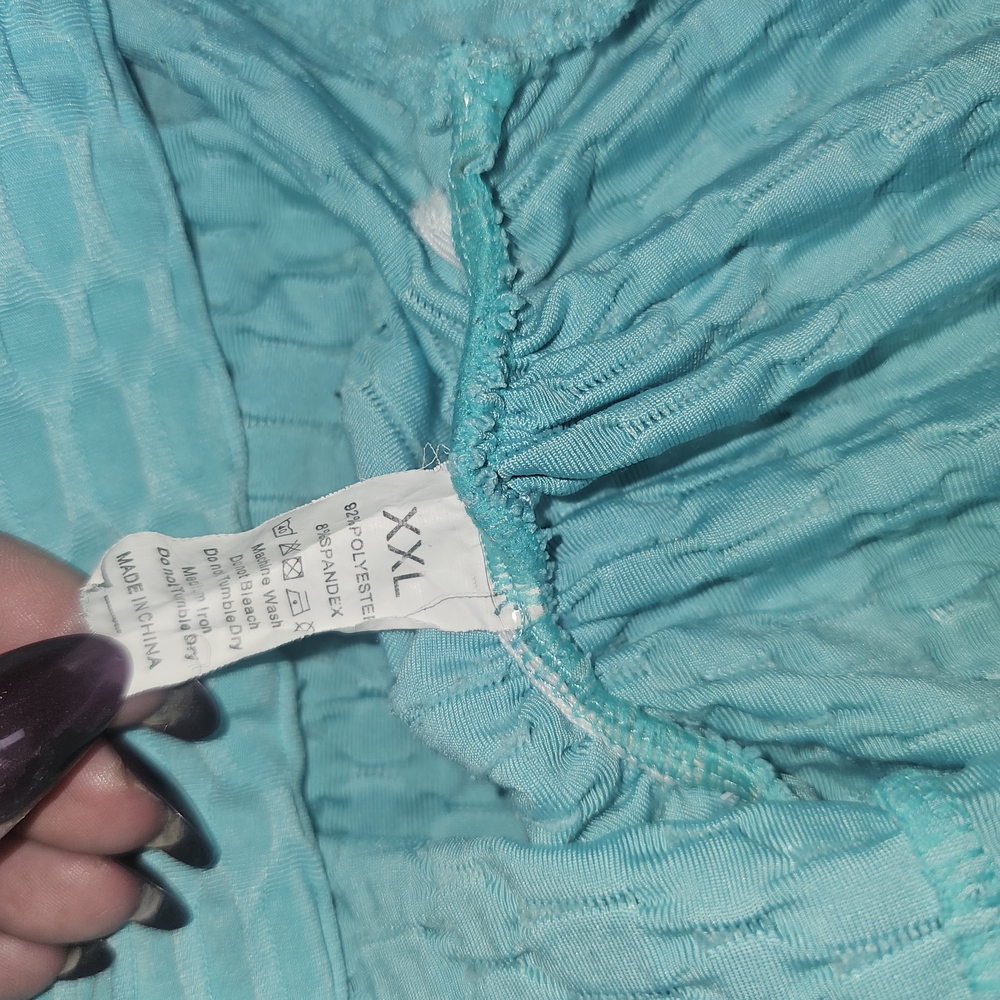 🩷 Honeycomb Light Blue Leggings - Picture 2 of 3